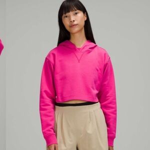 Lululemon Athletica Pink Cropped Hoodie Size 18